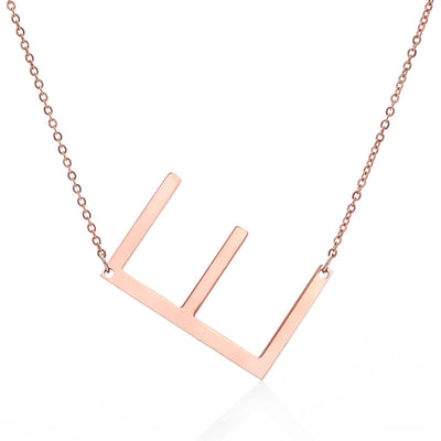 Collar Inicial Acero Inoxidable Chapado en Oro Rosa - Image 33