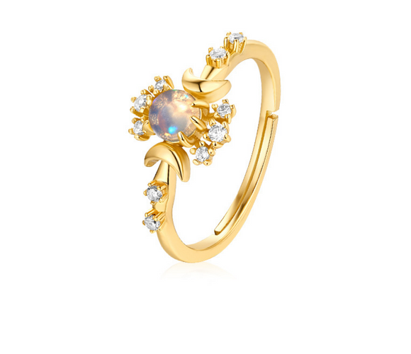 Anillo de Plata Esterlina Chapada en Oro de 9K