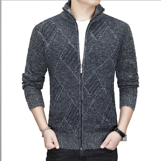 Cardigan Tejido para Hombre con Cashmere y Forro Térmico