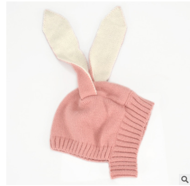 Gorro Tejido con Orejas de Conejo para Bebé 6-18 meses