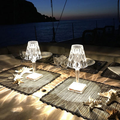 Lámpara de Mesa Cristal Diamante con Carga USB - Luz Nocturna Decorativa Recargable - Image 4