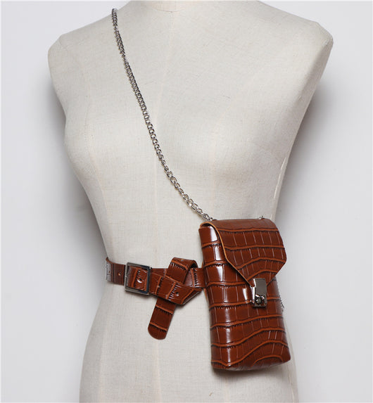 Bolso Cinturón de Cuero PU Versátil con Patrón Moderno - Image 24