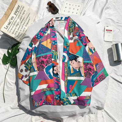 Chaqueta Kimono Estilo Japonés - Cardigan Holgado Streetwear Hip Hop para Hombre - Image 6