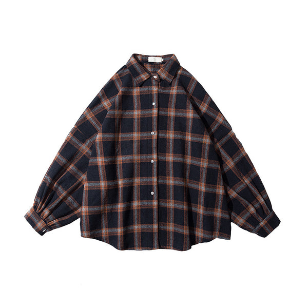 Camisa Casual de Cuadros Manga Larga para Hombre