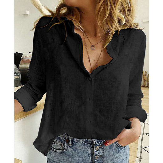 Blusa de Algodón Slub Elegante y Transpirable para Mujer - Image 21