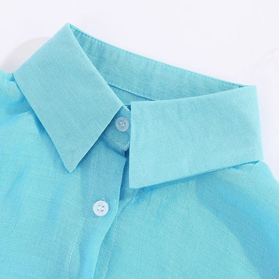 Blusa de Algodón Slub Elegante y Transpirable para Mujer - Image 28