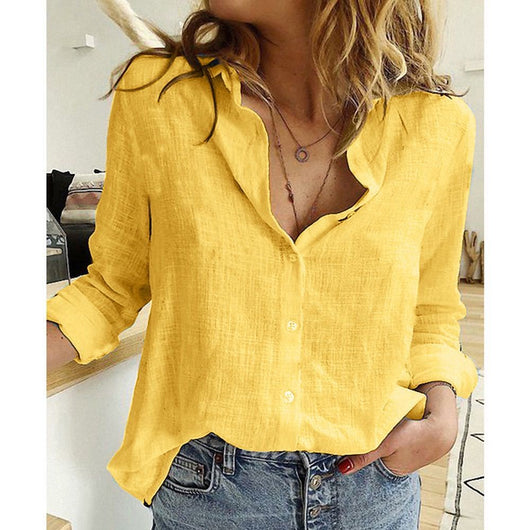 Blusa de Algodón Slub Elegante y Transpirable para Mujer - Image 23