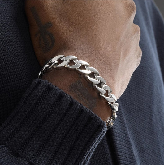 Pulsera Cubana de Plata Esterlina 925 de 13mm