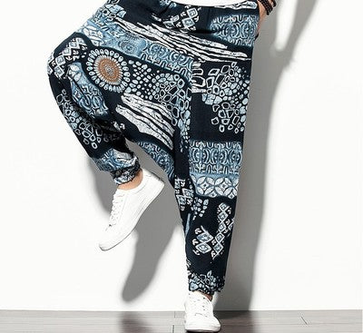Pantalones Harem Casuales de Algodón y Lino para Hombre - Image 21