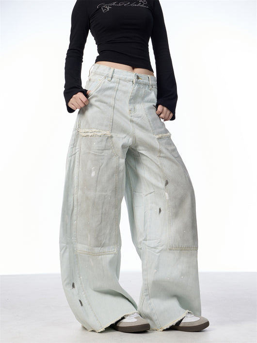Pantalones Vaqueros Retro Sueltos Desgastados con Efecto Vintage - Image 15