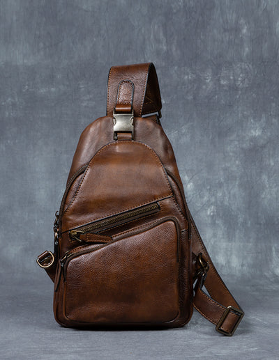 Bolso Mensajero de Cuero Genuino para Hombre - Estilo Retro con Gran Capacidad - Image 6