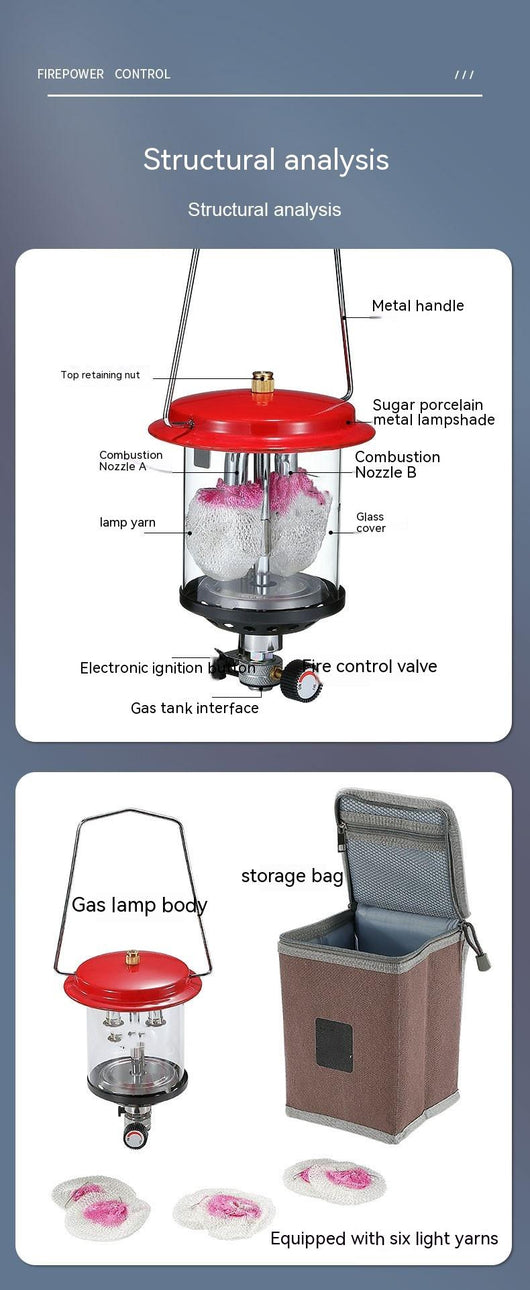 Lámpara de Camping Dual de Gas - Image 11