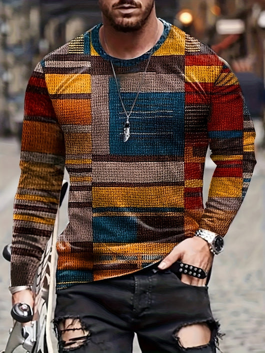 Playera Manga Larga Cuello Redondo con Estampado Digital 3D para Hombre - Image 12