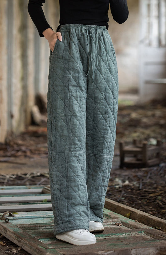 Pantalones Acolchados Teñidos a Mano en Ramio - Image 9