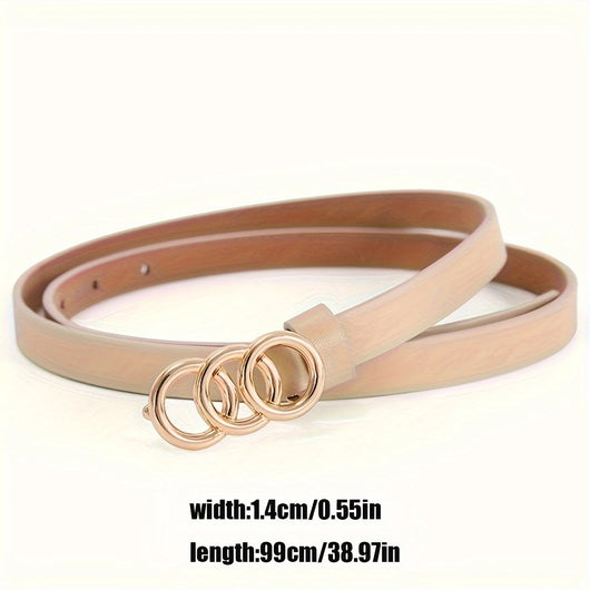 Cinturón Fino Minimalista de 3 Anillos Retro para Mujer - Image 4