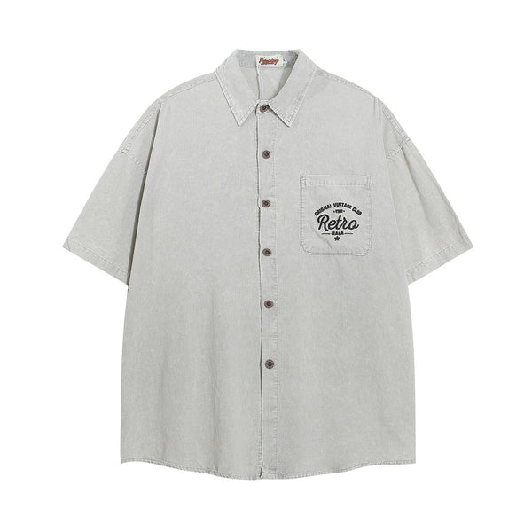 Camisa Casual con Bolsillo Bordado