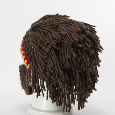 Gorro de Lana Tejido a Mano con Barba Postiza - Disfraz Cómico Unisex - Image 3