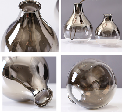 Florero de Cristal con Degradado Plateado para Decoración del Hogar - Image 8