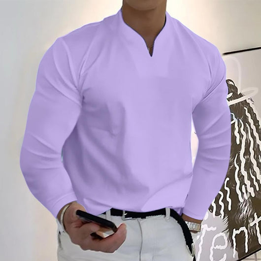 Camiseta Manga Larga Cuello V Transpirable para Hombre - Image 8