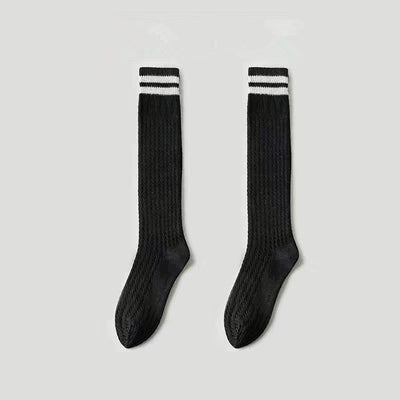 Calcetines JK Estilo Japonés Hueco Negro y Blanco con Relleno Suave - Image 4