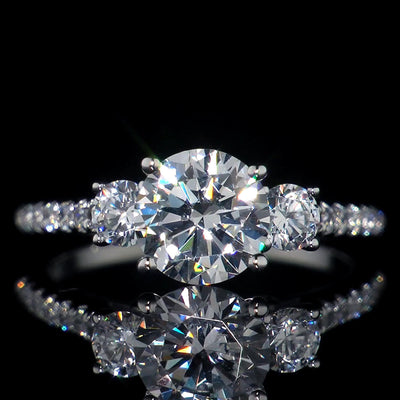 Anillos de Diamante Zircón Redondo Triple - Image 3