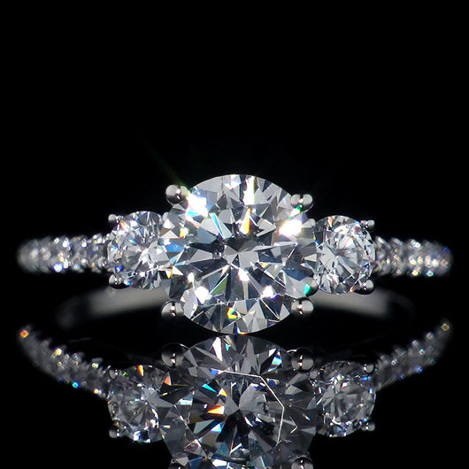 Anillos de Diamante Zircón Redondo Triple - Image 3