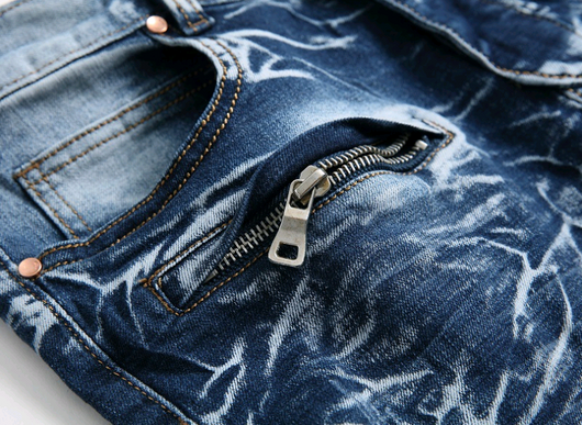 Pantalones Jeans Rectos Hombre Estilo Retro Locomotora - Image 7