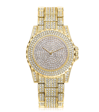 Reloj de Cuarzo Dorado con Cristales Brillantes para Mujer - Image 6