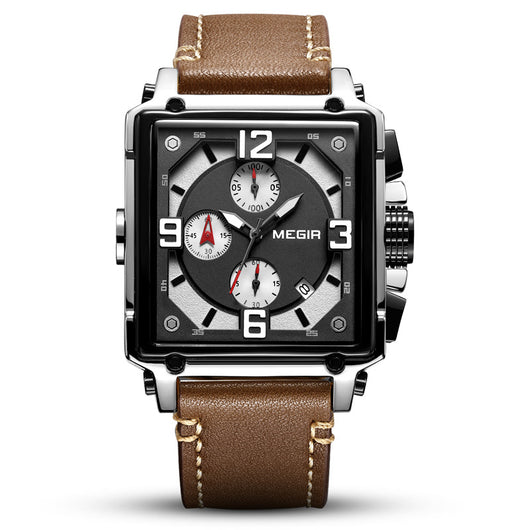 Reloj de Cuarzo Retro Cuadrado Multifuncional