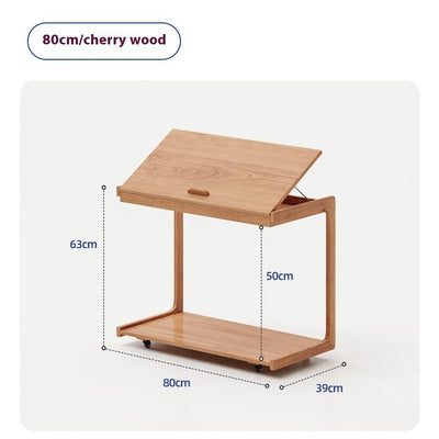 Mesa Auxiliar de Madera Maciza con Almacenamiento Removible - Image 13