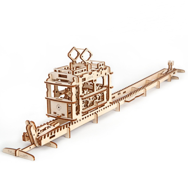Modelo de Tranvía Mecánico 154 Piezas - Puzzle 3D Educativo de Madera