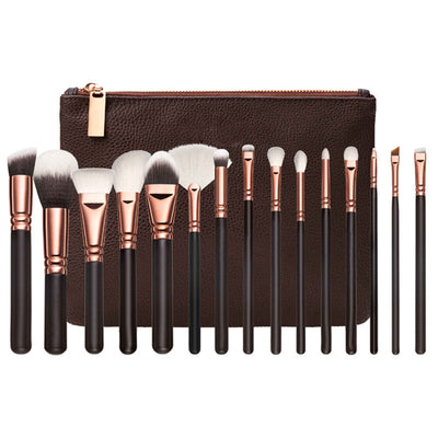 Set de 15 Brochas de Maquillaje Rose Gold con Estuche - Image 5