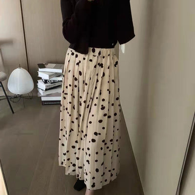 Falda Plisada Cintura Alta Elástica con Estampado de Lunares - Image 5