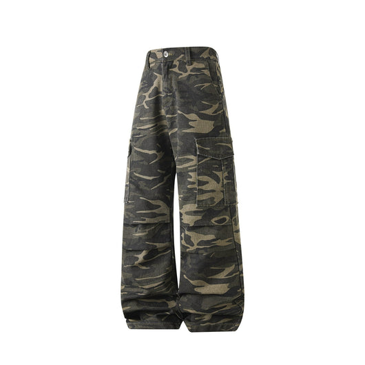 Pantalones Cargo Camuflaje Hombre Pierna Recta Corte Amplio - Image 11