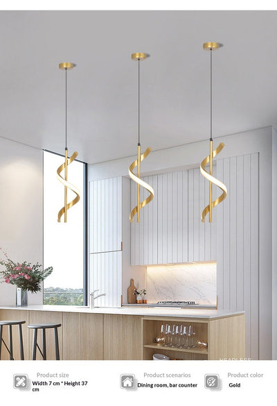 Lámpara Espiral Moderna para Comedor y Dormitorio - Image 19