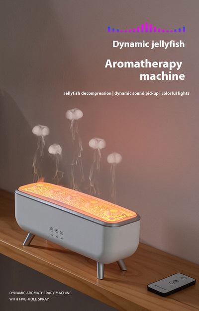 White rectangular ultrasonic humidifier with a textured top, silver legs, and control icons for mist, rotation, and light. - Image 13