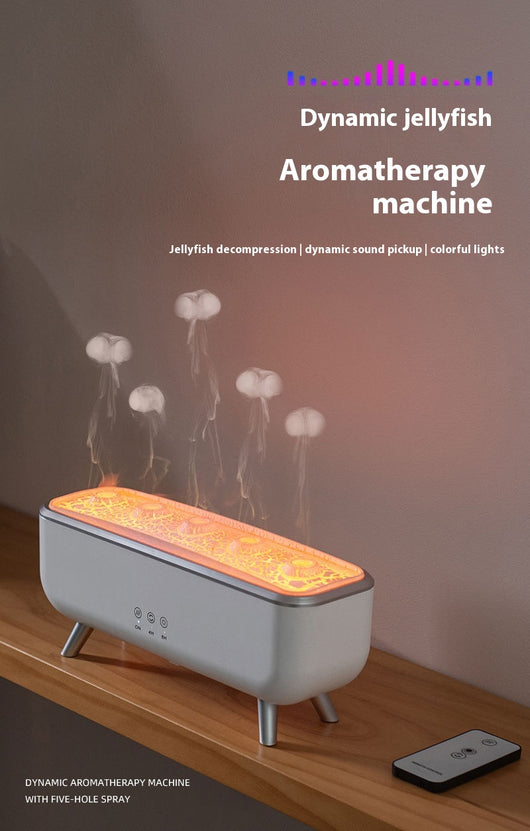 White rectangular ultrasonic humidifier with a textured top, silver legs, and control icons for mist, rotation, and light. - Image 13