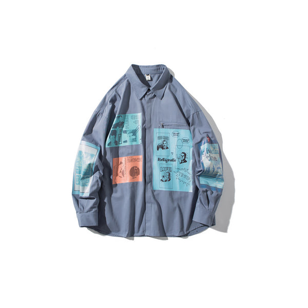 Camisa Estampada de Manga Larga para Hombre - Diseño Moderno y Personalizado