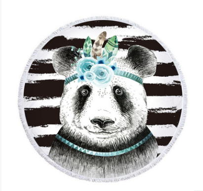 Toalla de Playa Redonda Panda Microfibra - Multiusos - Image 7