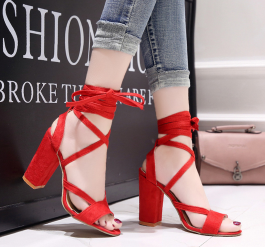Sandalias de tacón alto con tira al tobillo para mujer - Image 5