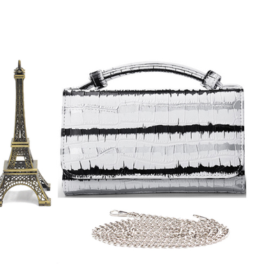 Cartera Clutch con Patrón Serpiente y Cadena Desmontable - Image 32