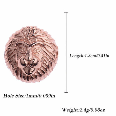 Abalorio Cabeza de León en Cobre para Pulseras de Hombre - Accesorio de Joyería Premium - Image 2