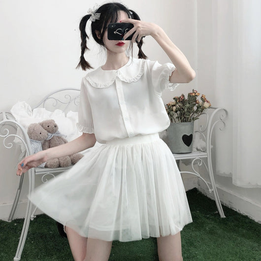 Blusa Lolita Japonesa Soft Girl de Verano con Mangas Abullonadas - Image 18