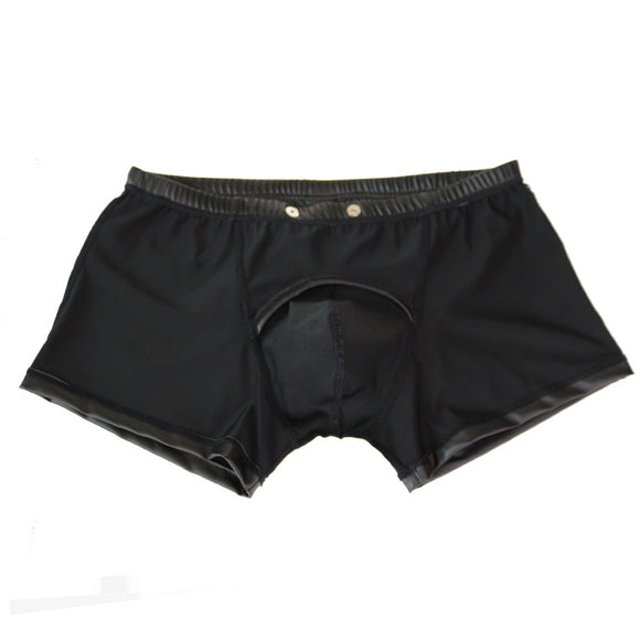 Bóxer Slip de Cuero Charol para Hombre
