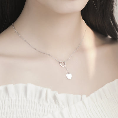 Collar Doble Corazón en Plata Esterlina - Image 5
