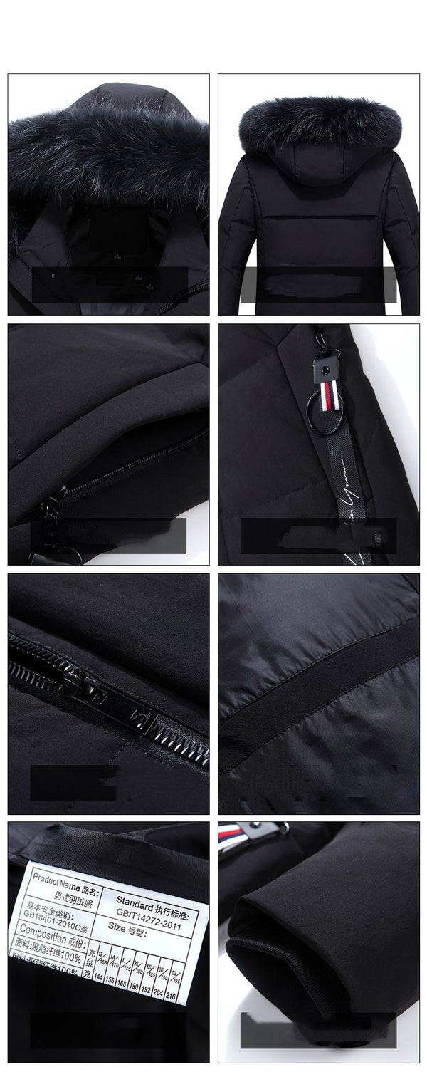 Abrigo Acolchado Largo con Cuello de Piel - Corte Slim Hasta la Rodilla