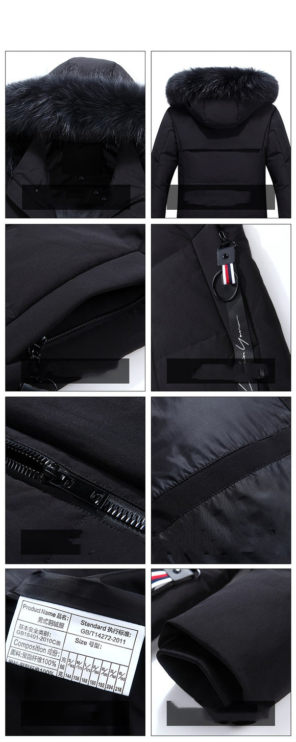 Abrigo Acolchado Largo con Cuello de Piel - Corte Slim Hasta la Rodilla