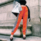 Pantalón de Chándal para Mujer con Diseño Cuadros Laterales y Cierre