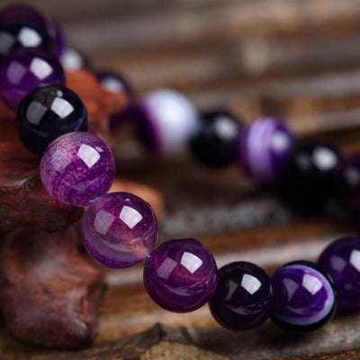 Pulsera de Piedra Violeta Natural para Mujer - Image 3