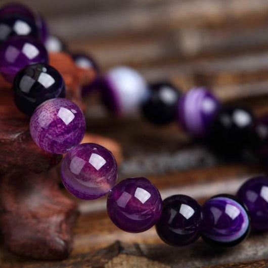 Pulsera de Piedra Violeta Natural para Mujer - Image 3